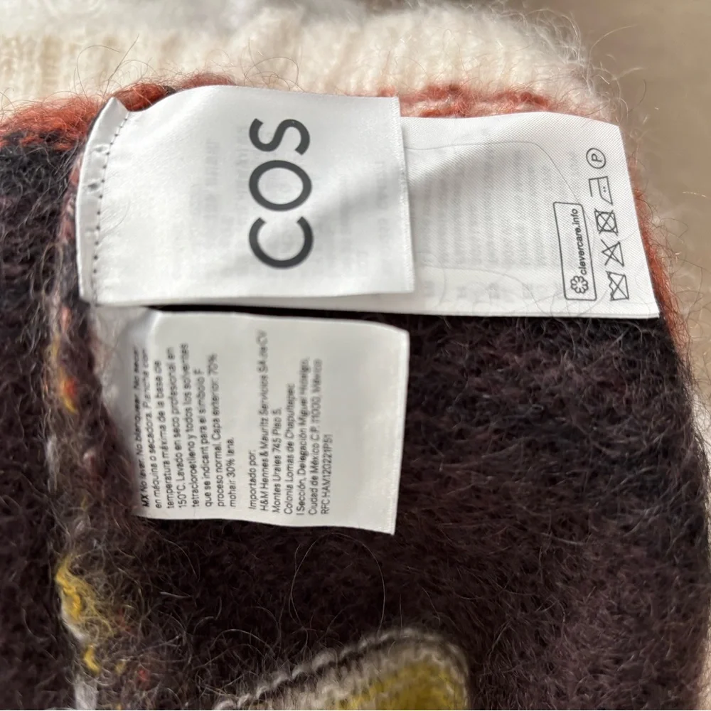 COS striped mohair sweater brown yellow gray size M worn once like new - Picture 4 of 5